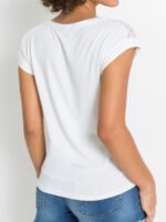 Jacquard Tie Front Long Sleeve V-Neck Smock Top Size 10 -28 - Image 7