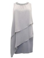 GREY Bead Embellished Tiered Chiffon Dress Size 20 - 28 - Image 2