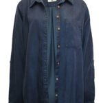 INDIGO Lyocell Denim Roll Sleeve Shirt Size 16 -20
