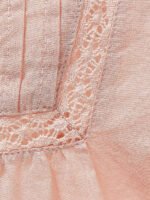 PINK Lily White Cotton Woven Blouse with Embroidery Size 12 - 34 - Image 4