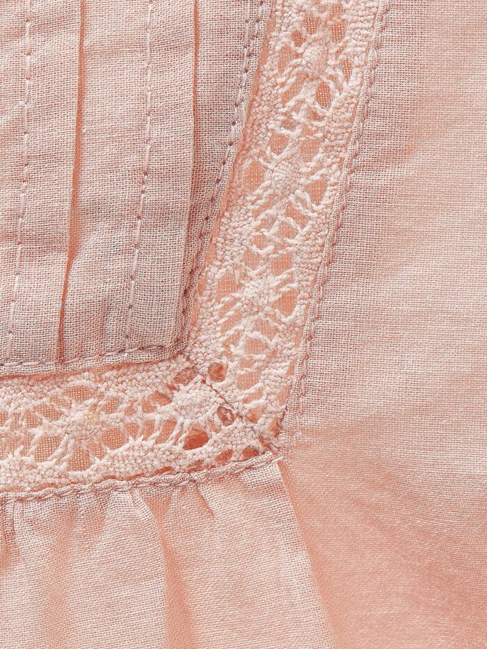 PINK Lily White Cotton Woven Blouse with Embroidery Size 12 - 34 - Image 4