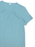 LIGHT-BLUE Pure Cotton Pleat Detail T-Shirt Size 12 - 30 - Image 4