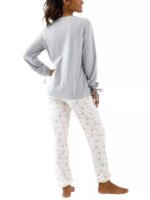 GREY Cotton Rich Tie Cuff & Hem Loungewear Top Size 10 - 28 - Image 4