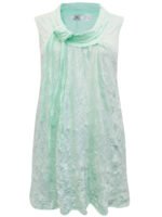 LIGHT-GREEN Tie Cowl Neck Crushed Layering Tunic Vest Size 10-32 - Image 2