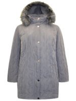 GREY Faux Fur Hood Padded Jacket size 28 - Image 3