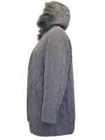 GREY Faux Fur Hood Padded Jacket size 28 - Image 4