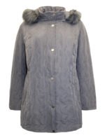 GREY Faux Fur Hood Padded Jacket size 28