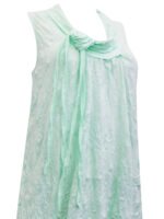 LIGHT-GREEN Tie Cowl Neck Crushed Layering Tunic Vest Size 10-32