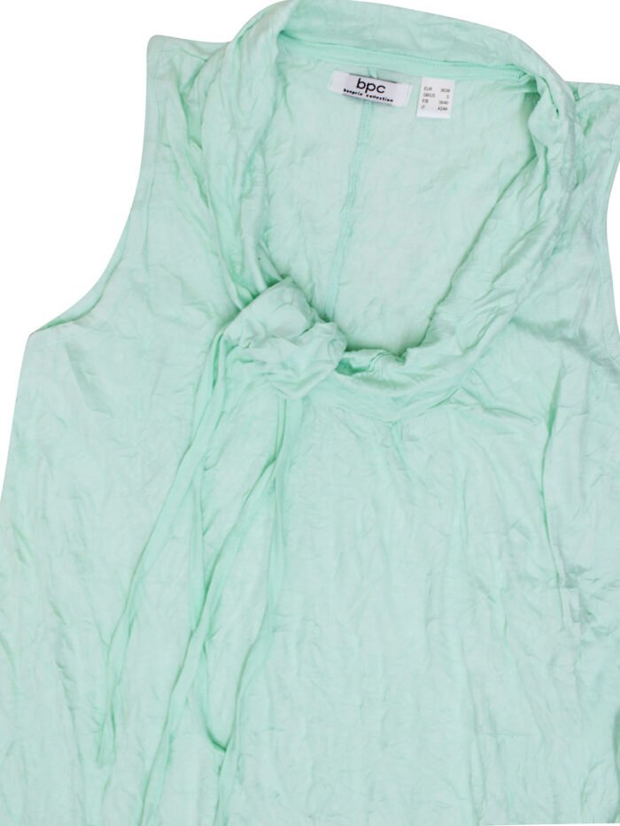LIGHT-GREEN Tie Cowl Neck Crushed Layering Tunic Vest Size 10-32 - Image 5