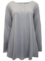 LIGHT-GREY Long Sleeve Panel Detail Tunic Top Size 10 - 32
