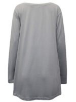 LIGHT-GREY Long Sleeve Panel Detail Tunic Top Size 10 - 32 - Image 3