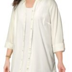 IVORY 3Q Sleeve Opaque Crepe Timeless Blouse Size 20 - 38