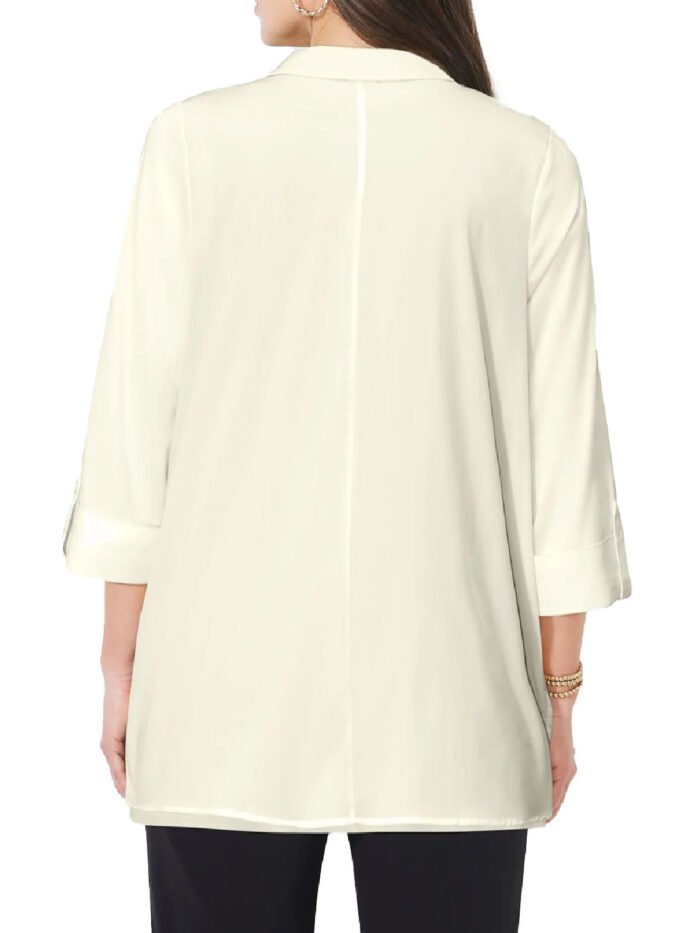 IVORY 3Q Sleeve Opaque Crepe Timeless Blouse Size 20 - 38 - Image 3