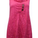 LIGHT-PINK Sleeveless Cowl Neck Button Top Size 10 - 24