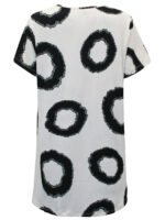 IVORY Circle Print Textured Dipped Hem Top Size 16 - 32 - Image 3