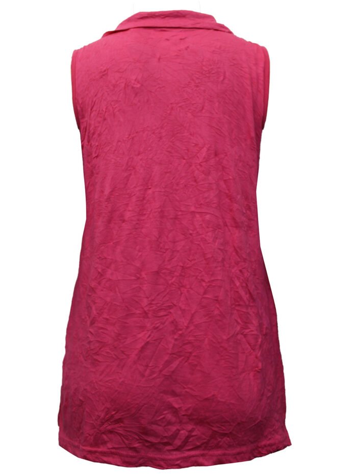 LIGHT-PINK Sleeveless Cowl Neck Button Top Size 10 - 24 - Image 3