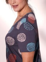 GREY Pure Cotton Circle Print Long Nightdress Size 16 - 30 - Image 5