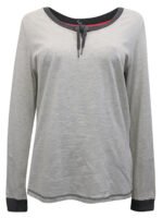 GREY Pure Cotton Contrast Trim Drawcord Top Size 10 - 32 - Image 2