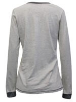 GREY Pure Cotton Contrast Trim Drawcord Top Size 10 - 32 - Image 3