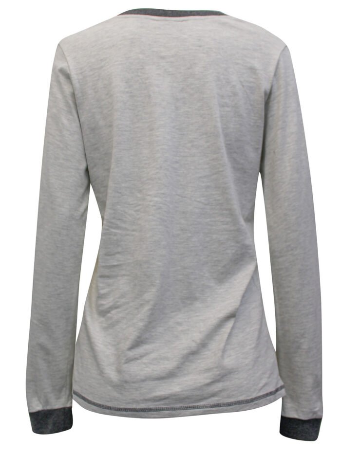 GREY Pure Cotton Contrast Trim Drawcord Top Size 10 - 32 - Image 3