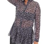 LILAC Animal Print Peplum Hem Shirt Size 18 - 28