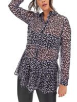 LILAC Animal Print Peplum Hem Shirt Size 18 - 28