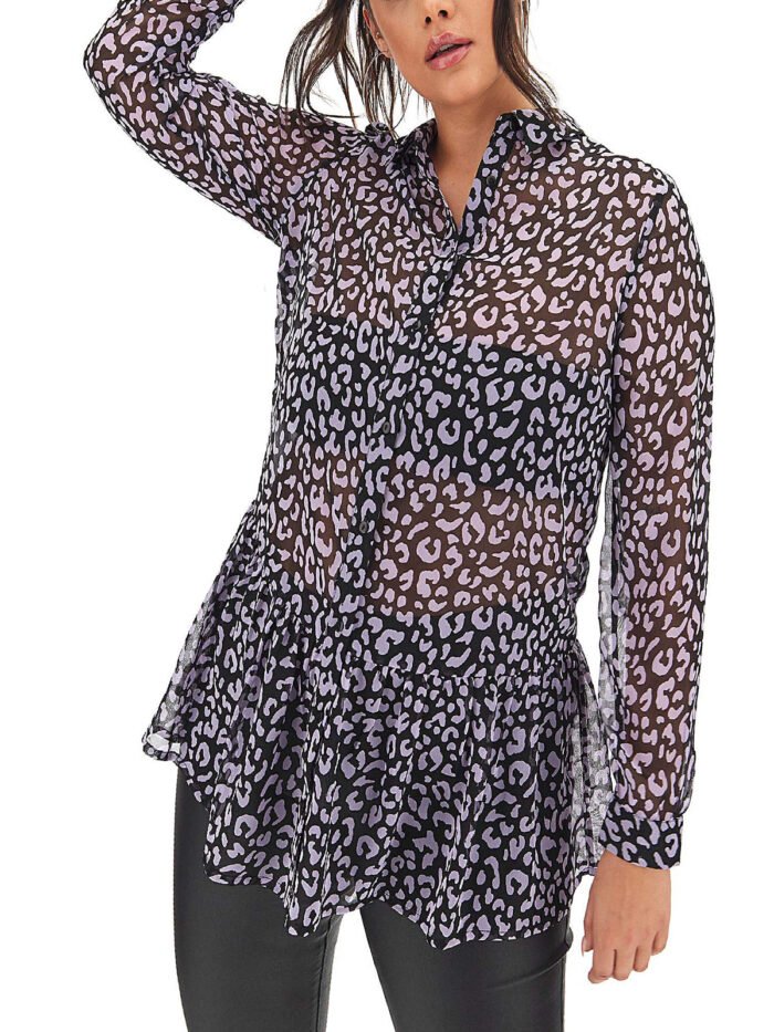 LILAC Animal Print Peplum Hem Shirt Size 18 - 28 - Image 1
