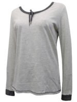 GREY Pure Cotton Contrast Trim Drawcord Top Size 10 - 32